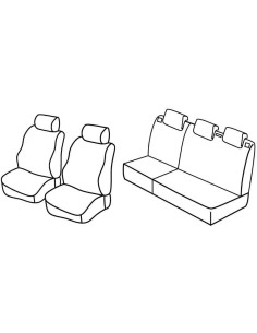 Set coprisedili Superior - Nero/Blu - compatibile per Peugeot 206 3p (09/98 02/09) dal 5/2003 - Peugeot 206 5p (09/98 02/09) da