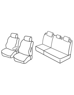 Set coprisedili Superior - Grigio/Nero - compatibile per Fiat Bravo (02/07 11/15)