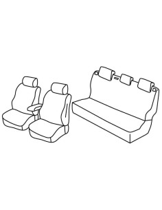 Set coprisedili Superior - Nero/Blu - compatibile per Volkswagen Polo 5p (09/09 09/17) Trendline, Family