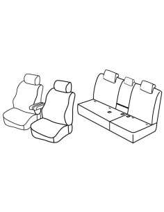 Set coprisedili Superior - Nero/Blu - compatibile per Honda CR-V (01/07 09/12) fino al 2009