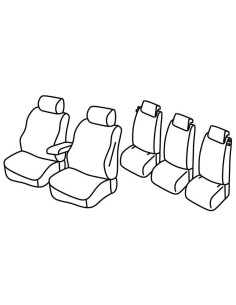 Set coprisedili Superior - Nero/Rosso - compatibile per Skoda Yeti (10/09 12/13) Ambition, Experience