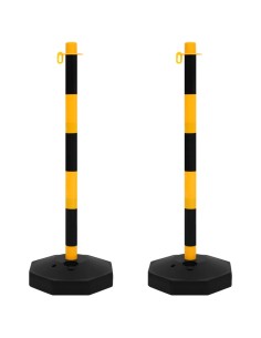 Set di Pali Stradali con Catena in Plastica di 10 m