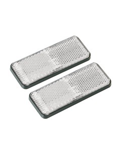 Euro-Norm, catarifrangenti rettangolari - 90x35 mm - Bianco