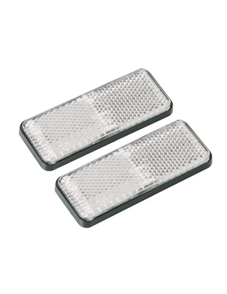 Euro-Norm, catarifrangenti rettangolari - 90x35 mm - Bianco