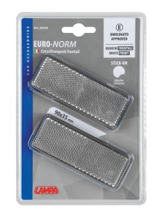 Euro-Norm, catarifrangenti rettangolari - 90x35 mm - Bianco 2