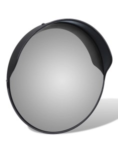 Specchio Traffico Convesso Nero Plastica PC per Esterni 30 cm 2