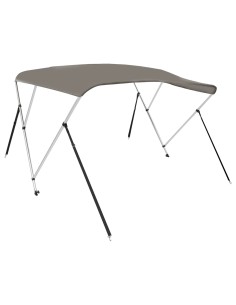 Bimini di Prua con Tendalino 3 Archi Grigio 183x196x137 cm 2