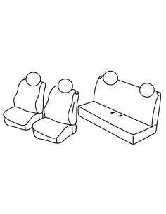 Set coprisedili Superior - Grigio/Nero - compatibile per Fiat 500 (07/07 11/24)  - Fiat 500C (07/09 08/20)
