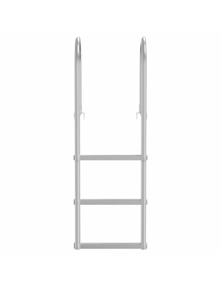 vidaxl Scala da Molo Argento 45 x 11.5 x 134 cm Alluminio
