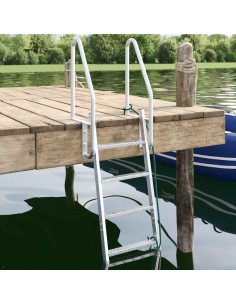 Scala da molo 4 gradini Argento 58 x 77 x 166 cm Alluminio