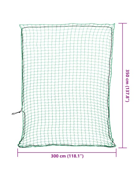 Rete per Rimorchio con Corda Elastica Verde 3,5x3 m in PP