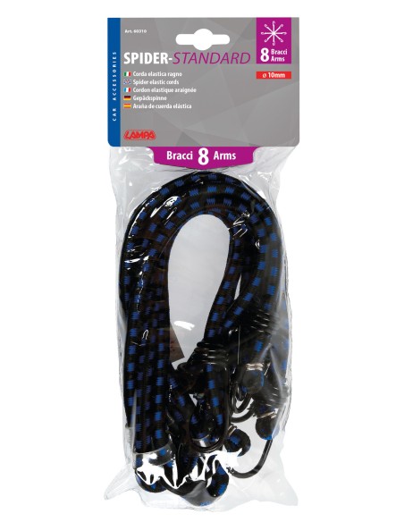 Corda elastica ragno 8 ganci - Ø 10 mm