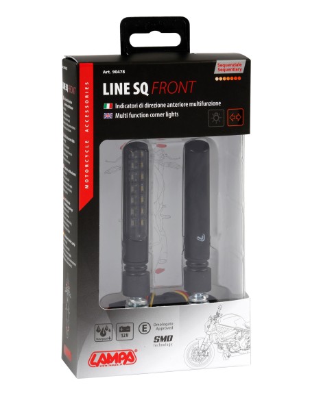 Line SQ Front, indicatori di direzione a led sequenziale e luce di posizione anteriori - 12V LED