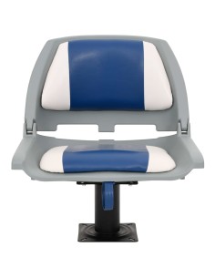 Set Sedile per Barca Pieghevole 4 pz Blu e Bianco 48x51x41 cm 2