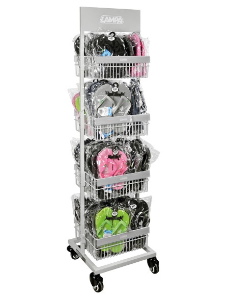 Espositore a torre con 4 ceste - R7 - 162 cm