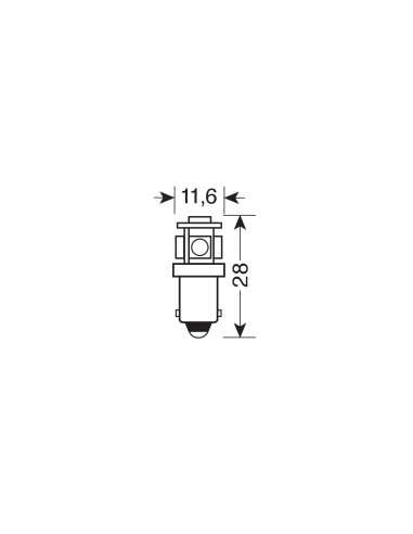 24/28V Led Series - 5 SMD x 3 chips - (T4W) - BA9s - 2 pz  - D/Blister - Bianco - Doppia polarità - Resistenza incorporata