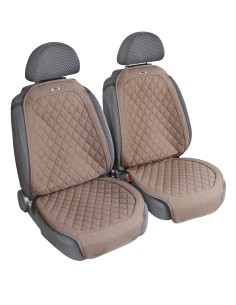 Venice, coppia coprisedili anteriori in fresco tessuto tekno-lino di poliestere - Beige