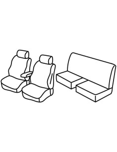 Set coprisedili Superior - Nero/Grigio - compatibile per Ford Ranger (05/22 ) XLT, Super Cab