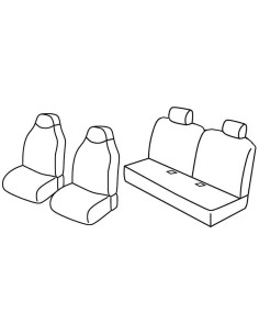 Set coprisedili Superior - Nero/Blu - compatibile per Citroen C1 3p (05/05 02/12)  - Citroen C1 5p (05/05 02/12)  - Peugeot 107