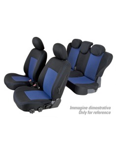 Set coprisedili Superior - Nero/Blu - compatibile per Citroen C1 3p (05/05 02/12)  - Citroen C1 5p (05/05 02/12)  - Peugeot 107 2