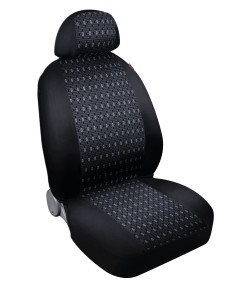 Square, coppia coprisedili anteriori in jacquard - Nero 2