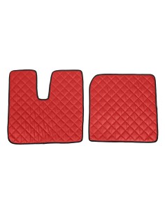 Coppia tappeti in Skeentex - Rosso - compatibile per Man TGX (09/07 12/16)