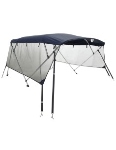 Bimini di Prua Pareti Laterali Rete 4 Archi 243x(185-198)x137cm 2