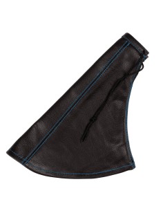 Cuffia in pelle leva freno a mano nera - Blu