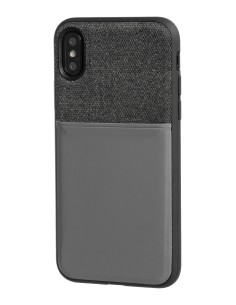 Duo pocket, cover bicolore con inserti metallici - Apple iPhone X - Nero/Grigio 2