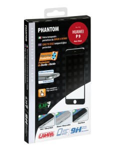 Phantom, vetro temperato protettivo da bordo a bordo - Huawei P9 - Glossy Black 2