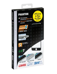 Phantom, vetro temperato protettivo da bordo a bordo - Apple iPhone 6 Plus / 6s Plus - Pixel Black 2