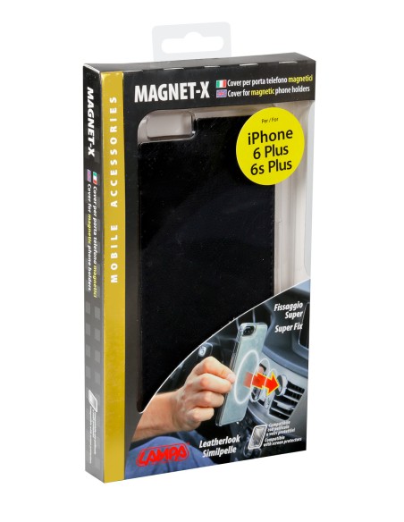 Magnet-X, cover per porta telefono magnetici - Apple iPhone 6 Plus / 6s Plus - Nero