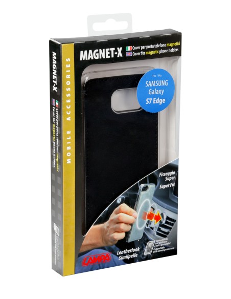 Magnet-X, cover per porta telefono magnetici - Samsung Galaxy S7 Edge - Nero