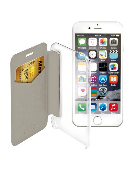 Clear Back, cover trasparente con sportello protettivo - Apple iPhone 6 / 6s - Nero