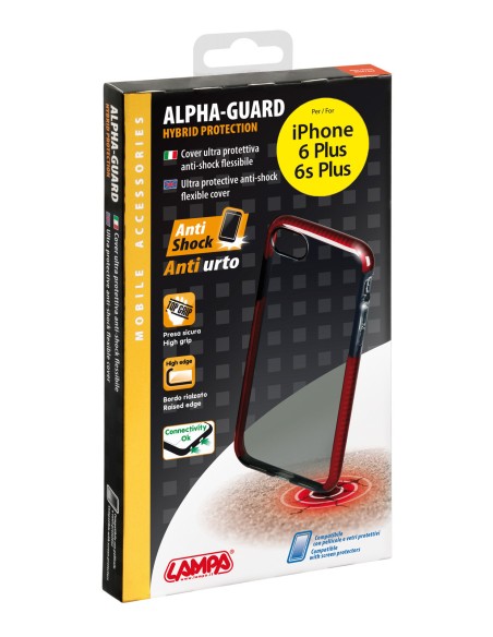 Alpha Guard, cover ultra protettiva anti-shock flessibile - Apple iPhone 6 Plus / 6s Plus - Fumè/Rosso