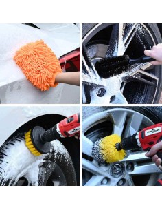 Set di Spazzole per Pulizia Auto 14 pcs Multi Colore