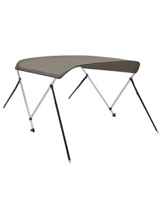 Bimini di Prua con Tendalino 2 Archi Grigio 180x130x110 cm 2
