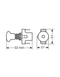 Interruttore tira-spingi con spia a Led - 12/24V - Verde - 10A 2