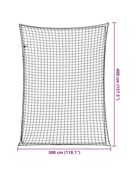 Rete per Rimorchio con Corda Elastica Nero 4x3 m in PP