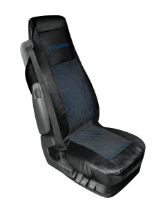 Mirian, coprisedile in Skeentex e suede trapuntato - Nero/Blu