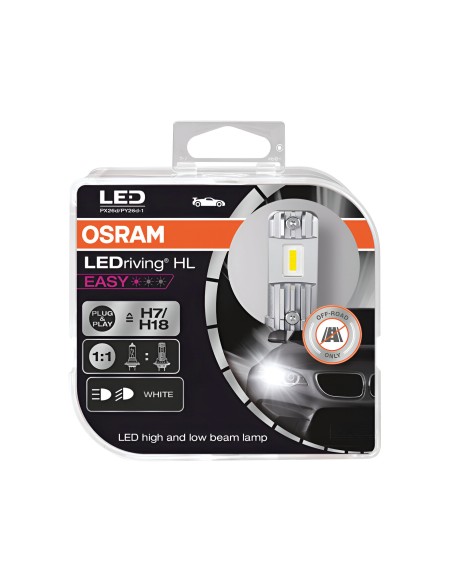 12V LEDriving HL Easy - (H7/H18) - 16,2W - PX26d / PY26d-1 - 2 pz  - Scatola