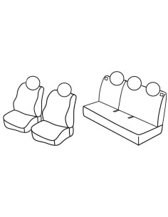 Set coprisedili Superior - Nero/Grigio - compatibile per Fiat Panda (02/12 )  - Fiat Panda 4x4 (11/12 08/22)  - Fiat Panda City