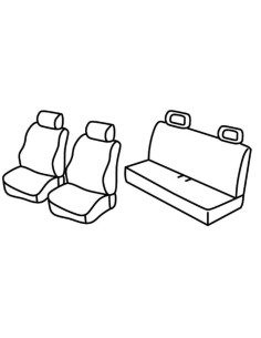 Set coprisedili Superior - Nero/Grigio - compatibile per Fiat Panda (09/03 01/12) Dynamic