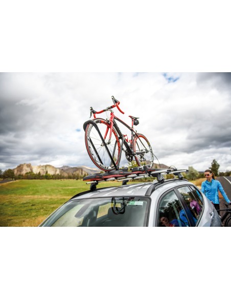 HighRoad Extended, porta bicicletta da tetto con fissaggio ruota anteriore - Nero - max 1325 mm (passo bici)
