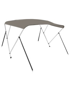 Bimini di Prua con Tendalino 3 Archi Grigio 183x180x137 cm 2