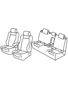 Set coprisedili Superior - Nero/Blu - compatibile per Volkswagen Golf VII 5p (11/12 12/19) Highline, R line