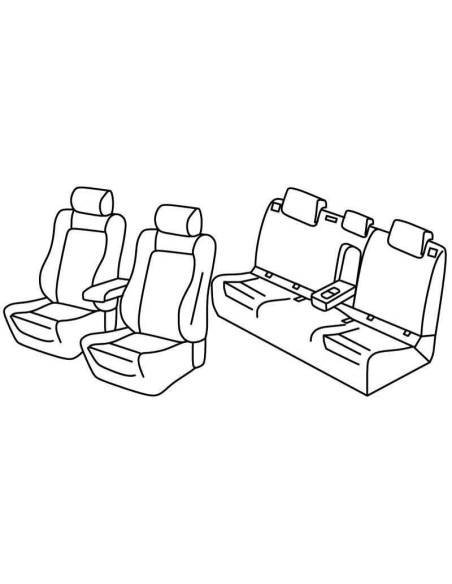 Set coprisedili Superior - Nero/Blu - compatibile per Volkswagen Golf VII 5p (11/12 12/19) Highline, R line