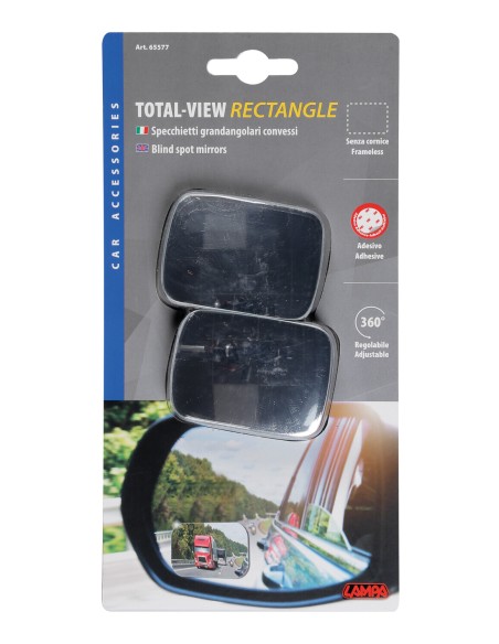 Total-View Rectangle, specchietti grandangolari convessi