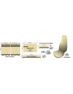 Melissa, set tende e coprisedili in microfibra per camion - Beige 2