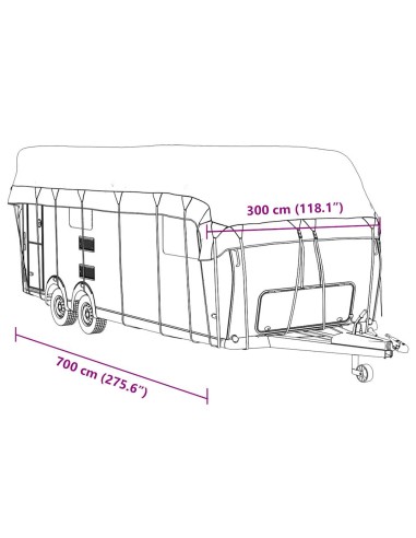 Telo per Roulotte Grigio 700x300 cm in Tessuto Non Tessuto